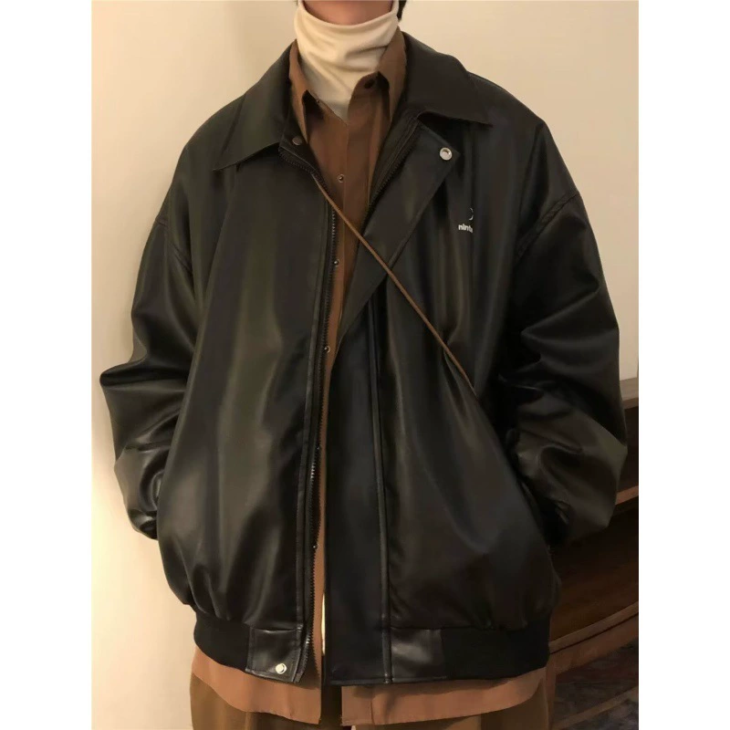 Полиуретановая куртка тренд, европейский стиль, oversize, стиль высокого качества