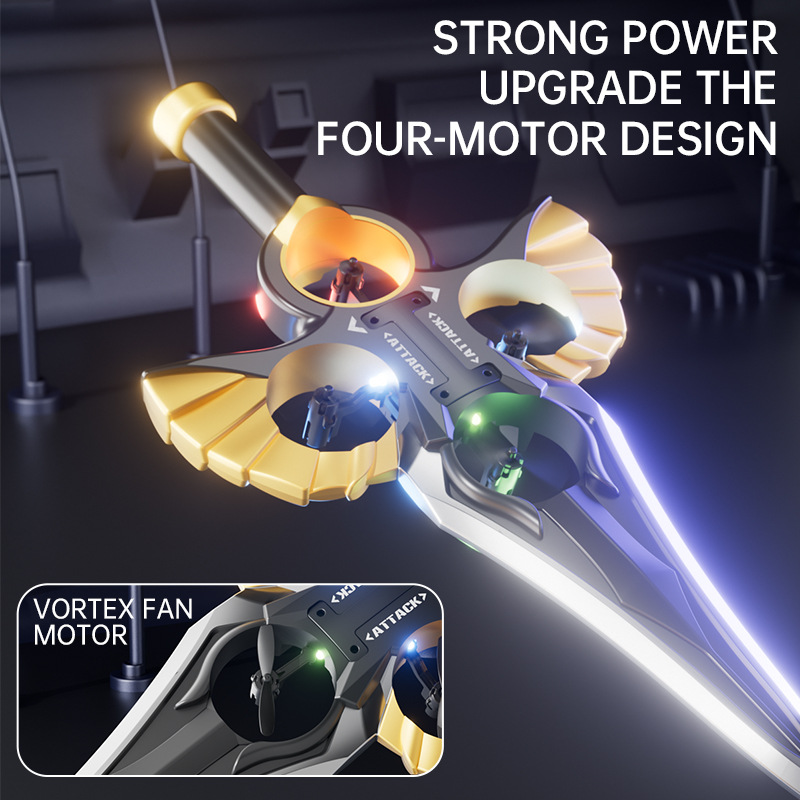 Modelo de avión, control remoto, espada voladora, efectos especiales, alta resistencia a caídas, espuma, planeador por gravedad, efectos especiales, luz colorida, dron de cuatro ejes