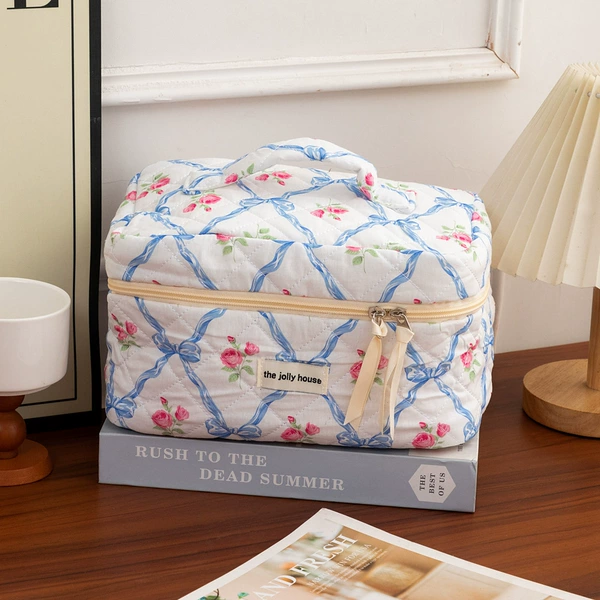 Blue big cosmetic bag