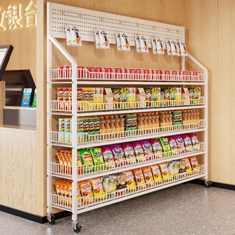 超市零食货架网红新款收银台便利店食品玩具饮料展示架多层置物架