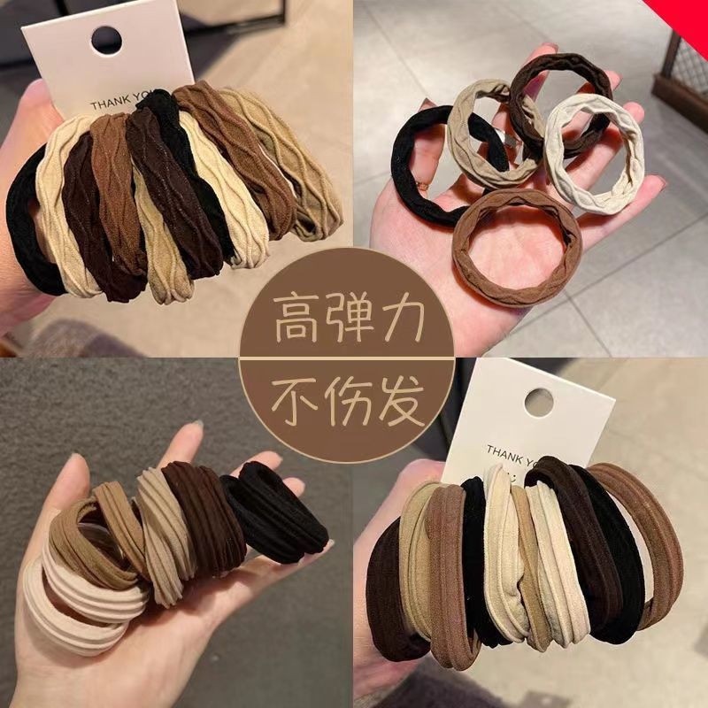 simple high elastic seamless bear head rope rubber band female hair ring durable high horsetail headwear hair ring elastic string