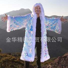 LED亮片外套欧美cosplay动漫服女装表演服亮片万圣节狂欢节圣诞节