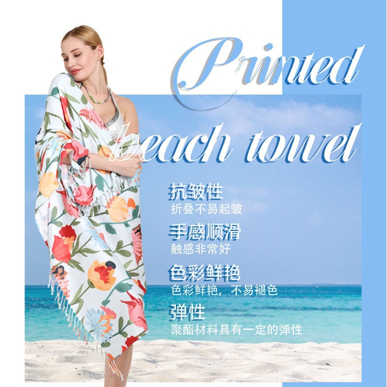 Tejido transfronterizo alfombra de algodón turco toalla de playa de poliéster completo rayas de secado rápido mantas de playa toalla horizontal