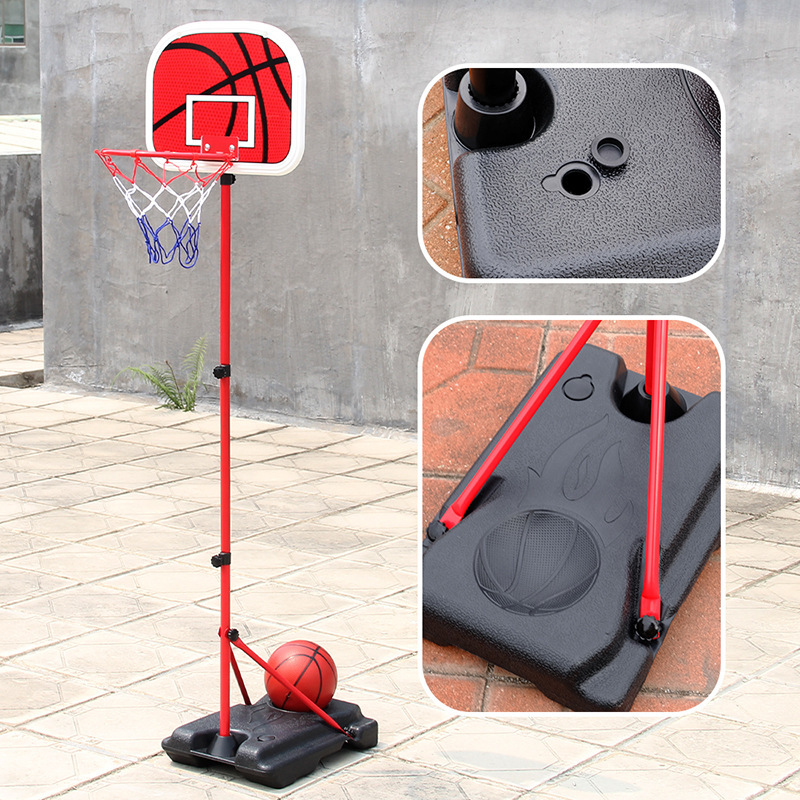 Niños en interiores elevable soporte de tiro marco de hierro al aire libre móvil marco de baloncesto juguetes de pelota deportiva para niños