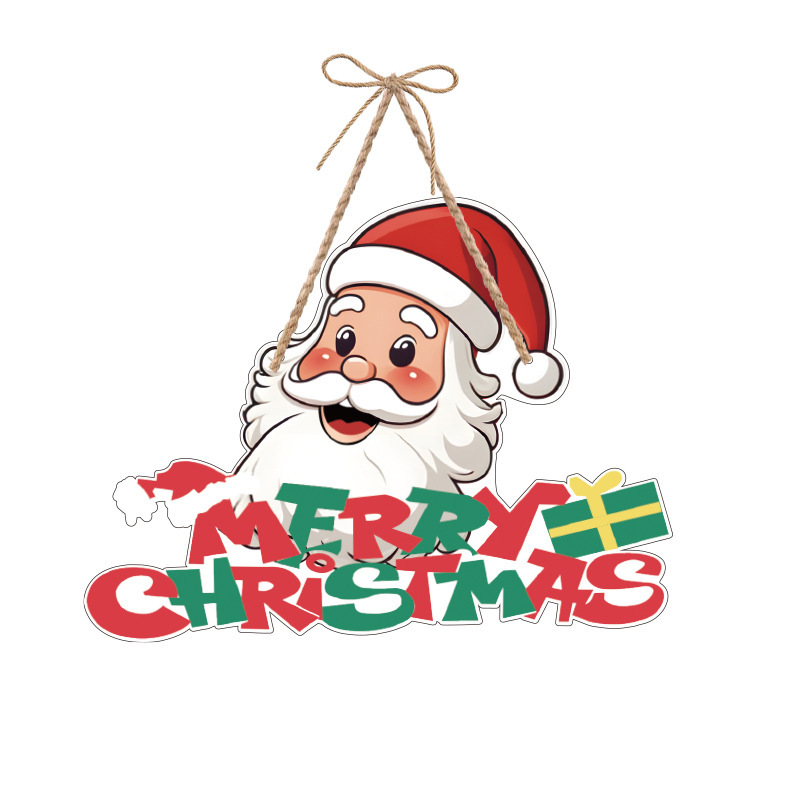 跨境新款Christmas圣诞纸质小门挂创意卡通装饰挂件场景氛围布置|undefined