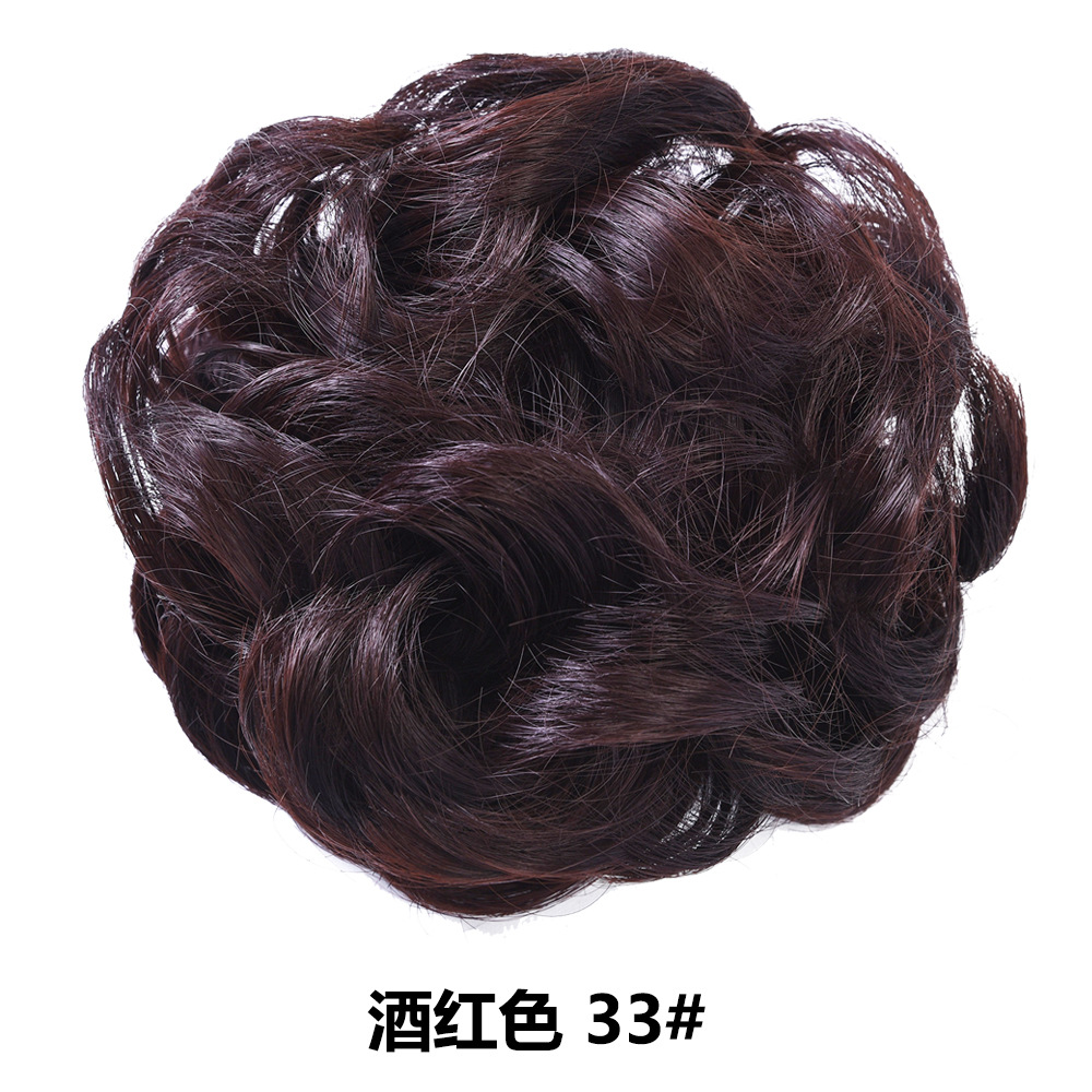 Peluca mujer bola cabeza anillo para el cabello seda mate simulación cabeza de capullo esponjosa cola de caballo rizada anillo para el cabello versión coreana