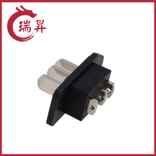 3Pin 三孔电源连接器 带安装孔 PCB 焊板插座 纯铜针大电流接插件