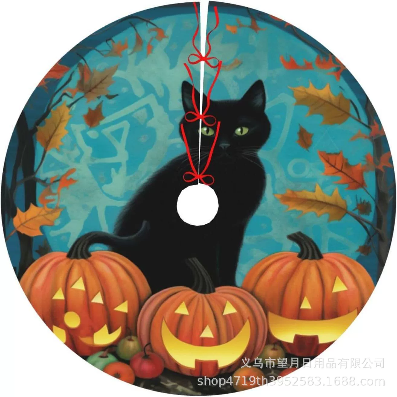 Кроссбордная сеkс Halloween елочная юбка новая фланелевая линя рождественские украшения тыква призрак летучая мышь черная кошка ведьма