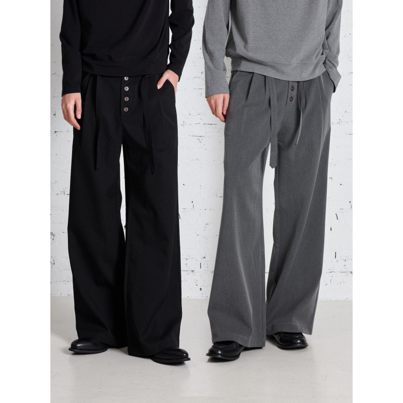 Dongjue [Five-Button Kendo Trousers] Double Pleated Commuting Anti-Wrinkle Loose Straight Casual Pants Factory Wholesale