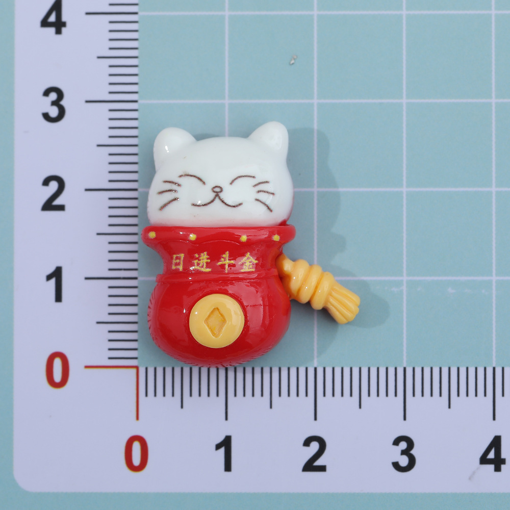 De dibujos animados Lucky Cat resina accesorios de Los Niños Diversión hecha a mano DIY crema pegamento llavero horquilla refrigerador pegatina Accesorios Al Por Mayor
