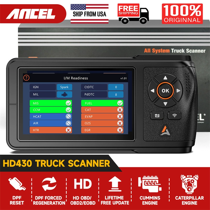 ANCEL HD430 Тяжелый грузовик сканер DPF Сброс принудительной регенерации OBDII/HDOBD Диагностический инструмент