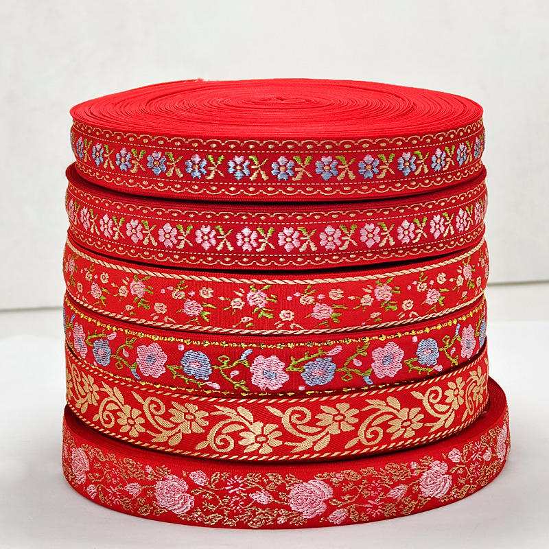 Bordado jacquard bordado cinta cinta encaje estilo étnico Hanfu hifu sofá accesorios de cortina materiales para accesorios para el cabello