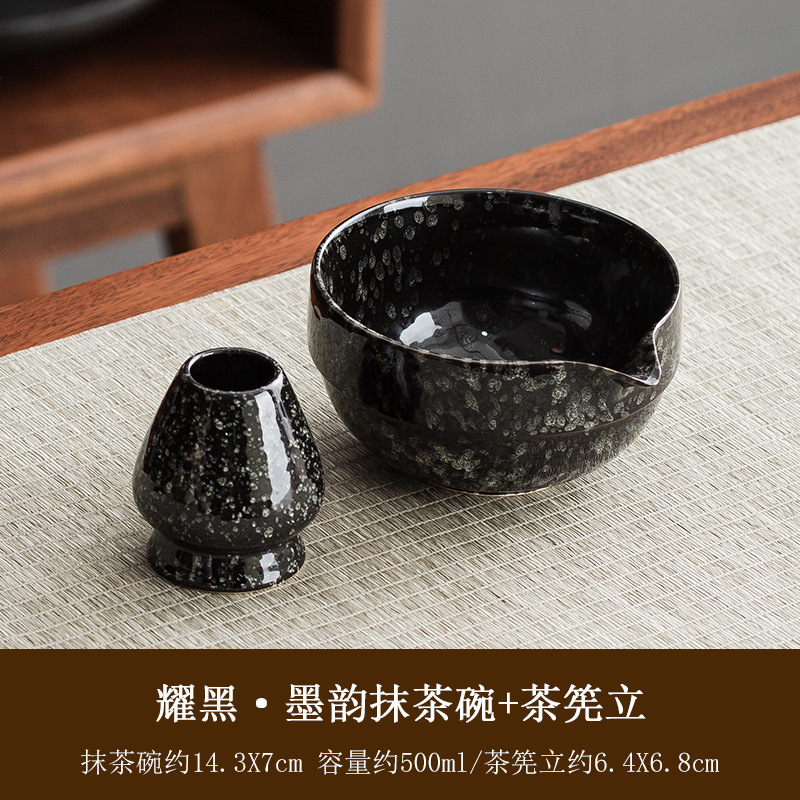 [가마가 검게 변하다] 망치로 두른 말차 그릇 + 차젓가락