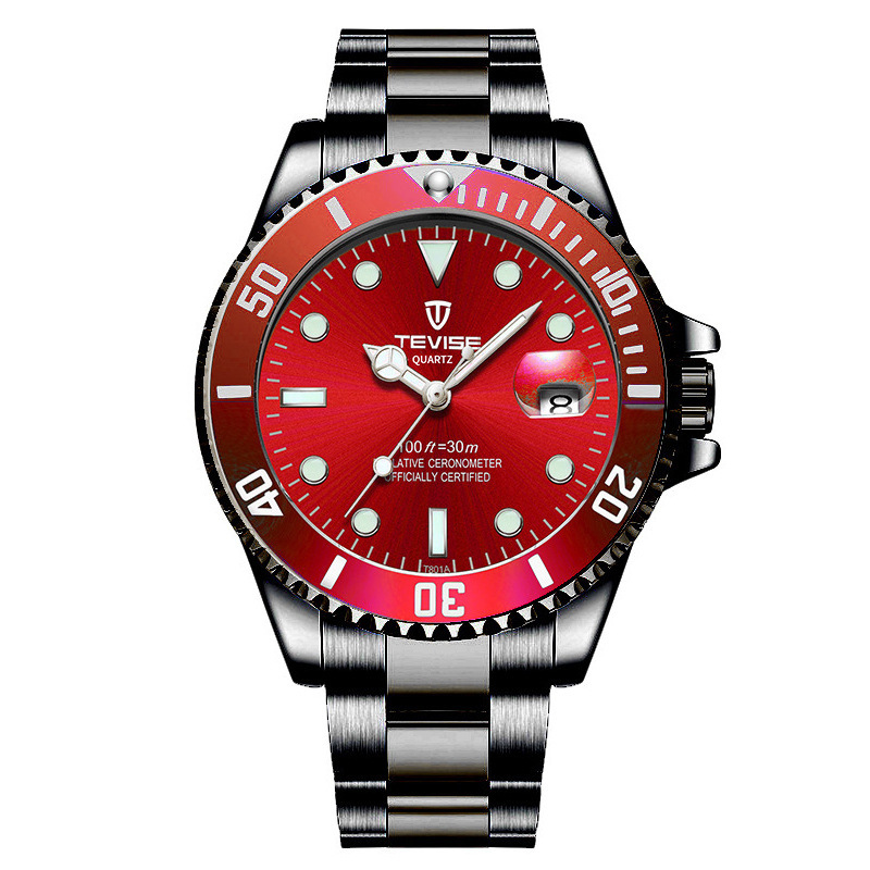 TEVISE Water Ghost casual reloj de hombre mecánico automático correa de acero inoxidable reloj de hombre T801