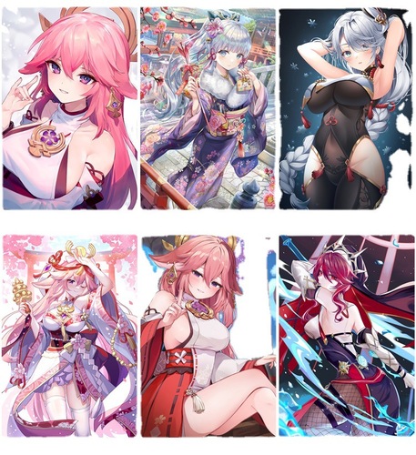 Original Sin Xiao Qing Seven Open Barbara Painting Mona Lisa Axis Peripheral Comic Fair Anime Poster Wholesale 170