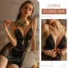 Satin-black (movable bra pad + nightgown)