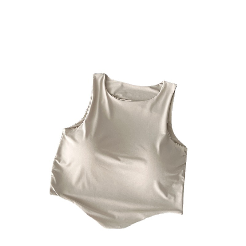 Verano de hielo de seda de belleza correa trasera envuelto chaleco en el pecho taza fija desgaste interior desgaste exterior chica caliente tubo de base superior chaleco sin mangas