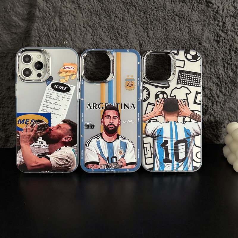 Messi's No. 10 Jersey Is Suitable for Apple 15Promax Mobile Phone Case Iphone14 Boys' Football 17Pro New Model