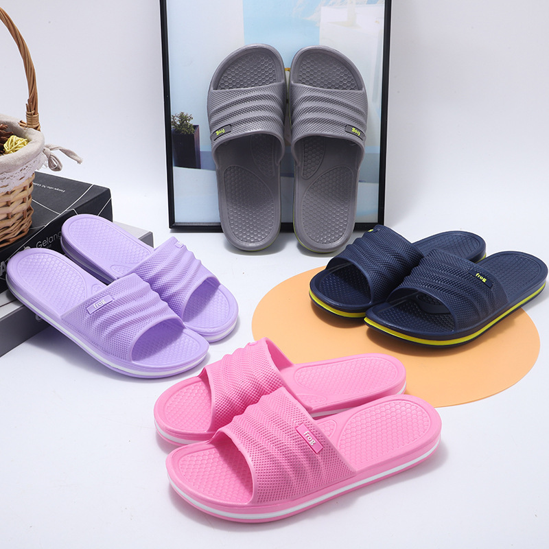 Frog Frog Brand Slippers for Men in Summer Home Non-Slip Bathroom Couples Thick-Soled Lightweight High-Bottom Simple Slippers for Women