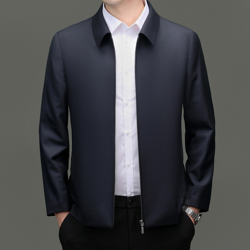 Men's Classy Worsted 100 Wool Jacket, Middle-Aged Lapel Business Casual Jacket, Executive Cadre Wear Men's Clothing Men's Classy Worsted 100 Wool Jacket, Middle-Aged Lapel Business Casual Jacket, Executive Cadre Wear Men's Clothing