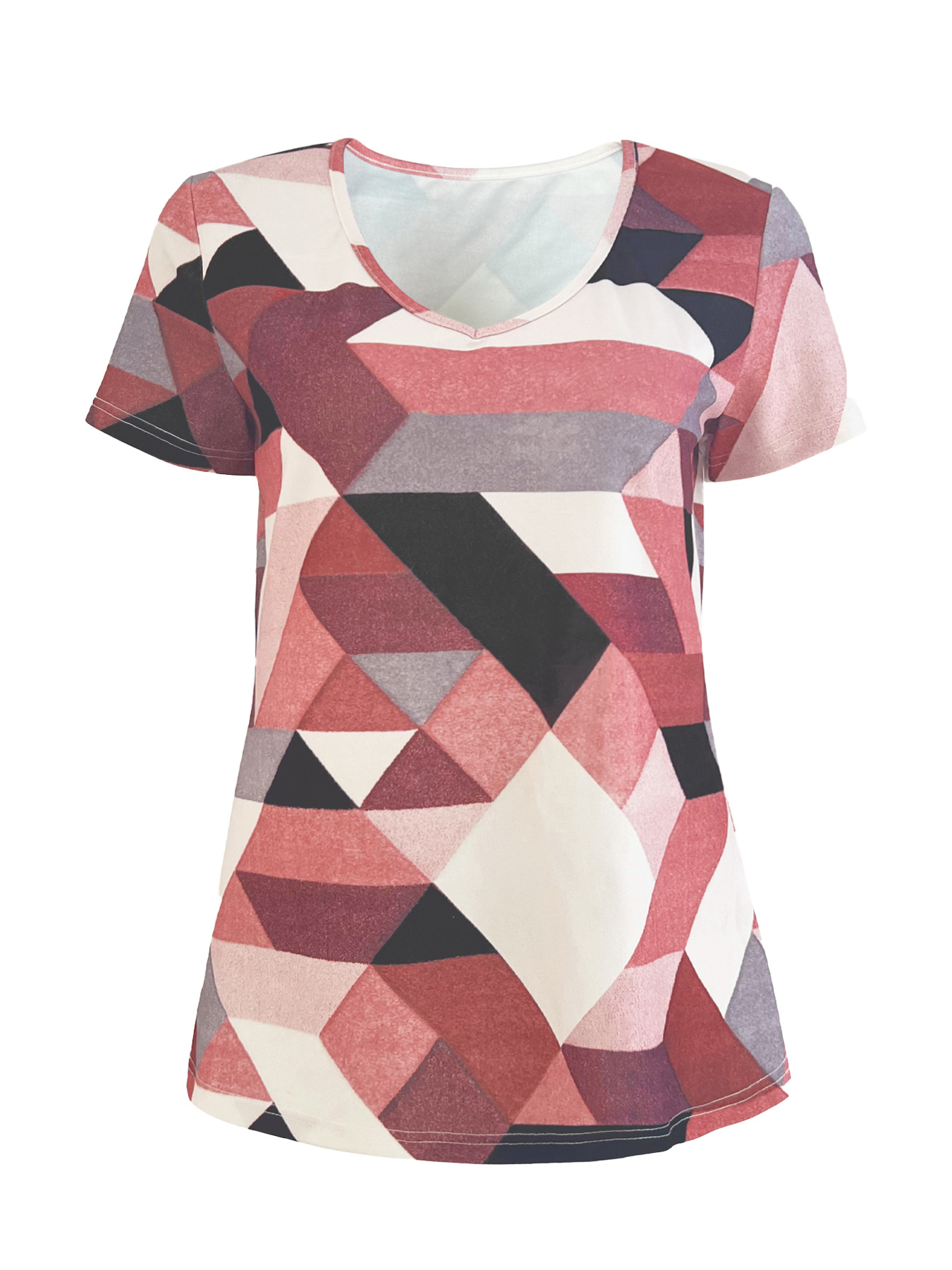 Vibrant 3d Print Round Neck T-Shirt For Women, Soft Polyester Casual Tee, Loose Fit Short Sleeve Top For Daily Wear_ecoleips.com