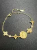 Golden-round brand old flower inlaid bracelet