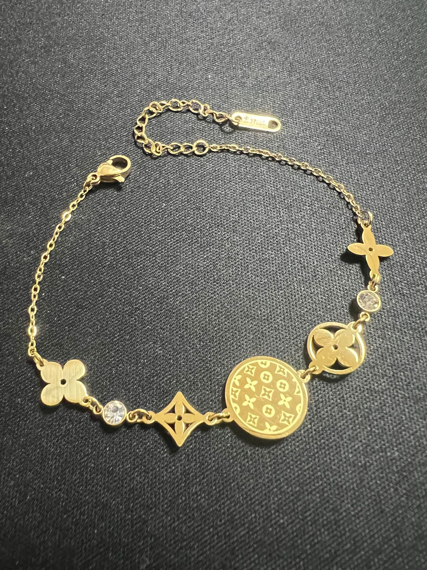 골드 라운드 노안 지르코니아 브레이슬릿