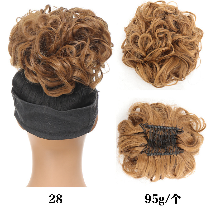 Coletero Postizo de Cabello Rizado de Fibra de Alta Temperatura con Aspecto Natural para Mujeres image 33