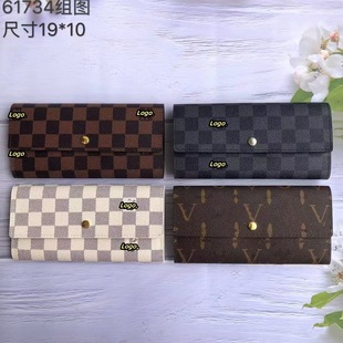 (Cross-border trading), polyurethane long universal wallet, card holder, small clutch bag, chess