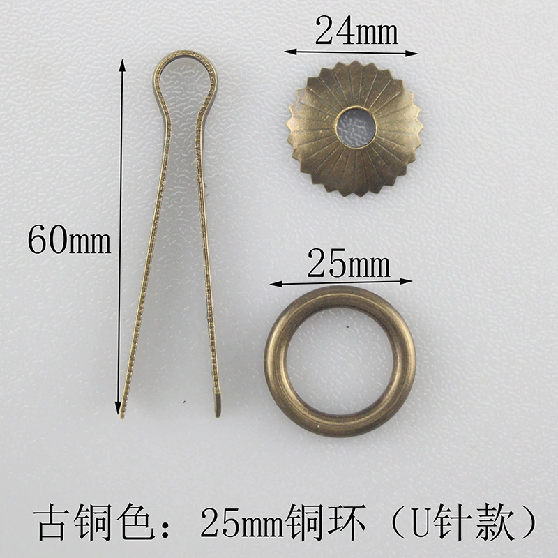 Chinese copper handle drawer wardrobe door Chinese vintage antique simple single-hole door handle brass wardrobe handle