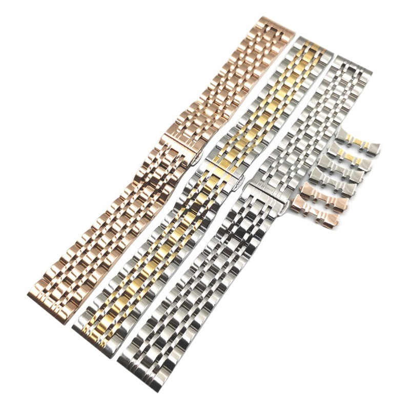 Taryn Accessories A Stainless Steel Solid Strap Gymnus Strap Seven Beads Steel Strap 20mm22mm Chain Strap