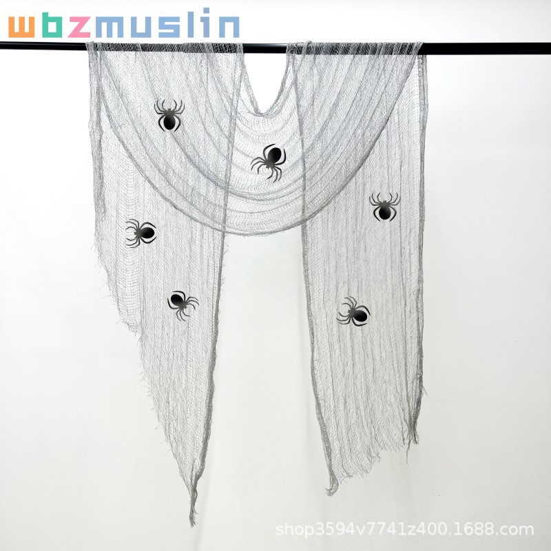 Decoración de Halloween gaza multicolor rover agujero colgar tela fantasma casa embrujada suministros de fiesta agujero de red