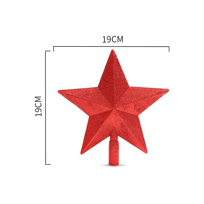 Árbol de Navidad transfronterizo decoraciones estrella superior brillo estrella de cinco puntas accesorios para árboles de Navidad Oro Rosa Navidad estrella superior