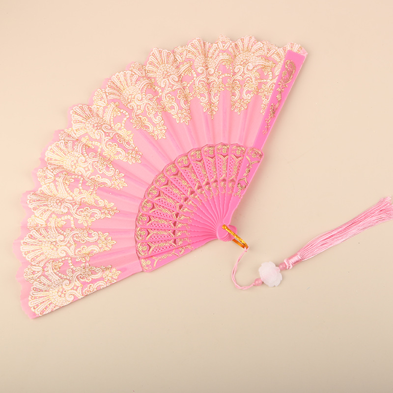 Abanico Plegable de Encaje de Plástico, Estampado, para Danza image 55
