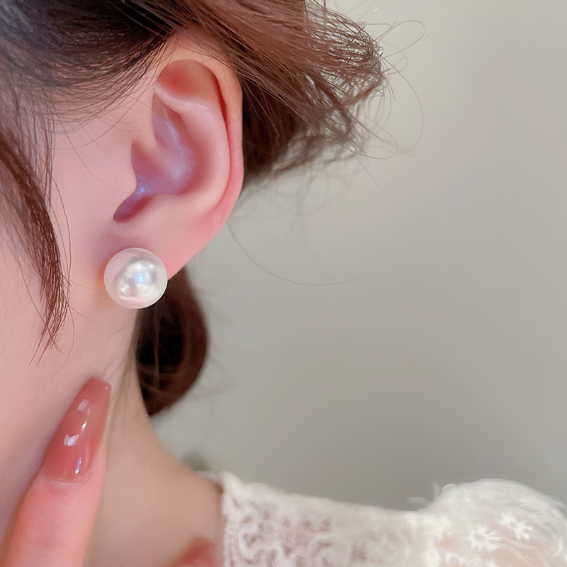 1 Pair Fashion Round Imitation Pearl Plating Women's Ear Studs display picture 14