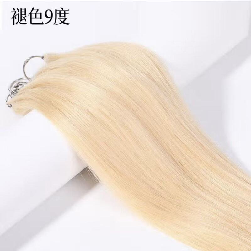 New Style Second-Generation Braided Hair Extensions, Third-Generation Feather Hair Extensions with No Visible Seams, Real Hair, Seamless, Invisible, Comfortable, Long Straight Hair, Golden Color New Style Second-Generation Braided Hair Extensions, Third-Generation Feather Hair Extensions with No Visible Seams, Real Hair, Seamless, Invisible, Comfortable, Long Straight Hair, Golden Color