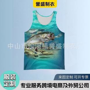 Customized Vest Source Factory European and American Men's Export 3D Printed Sports Vest Sublimation Quick-Drying Basketball Jersey