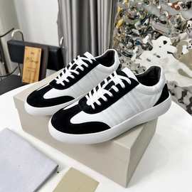 高端品质牛皮休闲运动男鞋麂皮绒和小牛皮拼接做工精细时尚前卫