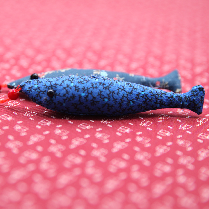 Patchwork estilo antiguo pescado coche colgante bolsa joyería suéter cadena bordado decorativo hecho a mano DIY llavero colgante