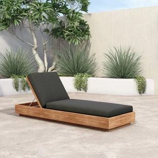 Outdoor Teak Lounge Bed Combination Villa Open-Air Outdoor Hotel B&B Garden Leisure Balcony Teak Combination Lounge Bed