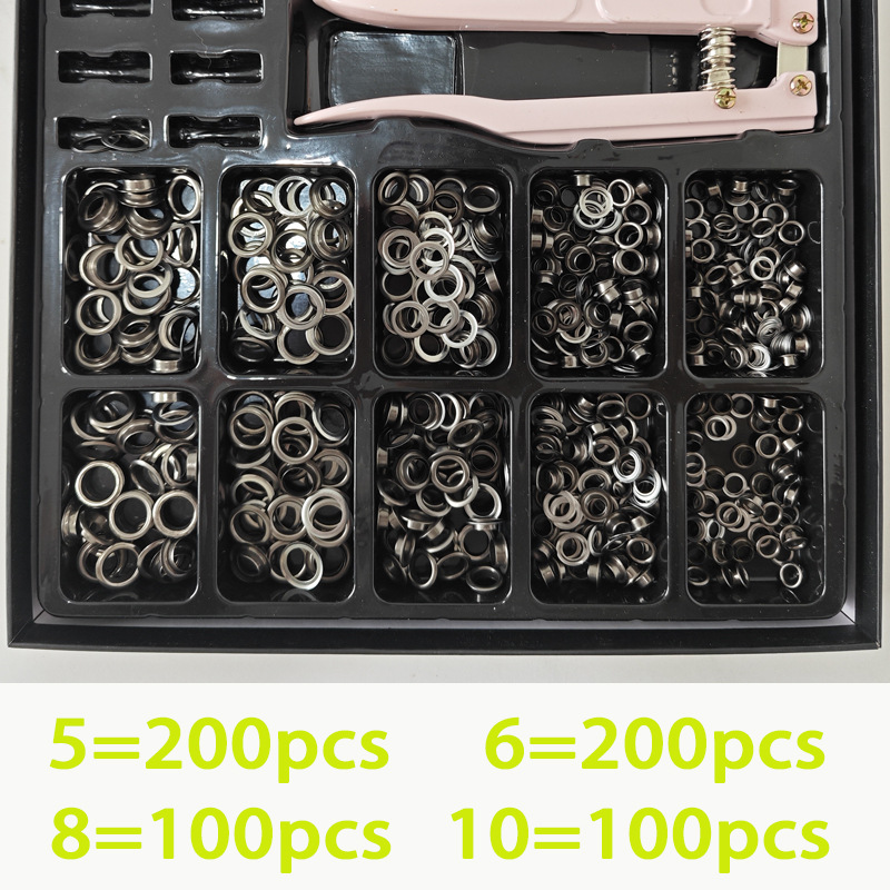 Juego de herramientas de instalación de hebilla de ojo de gas, hebilla de ojo de pollo redonda de cobre puro, 600 juegos de caja de regalo, comercio electrónico transfronterizo, derechos de autor exclusivos