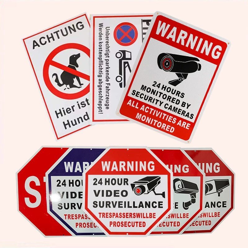 Алюминиевый сплав 24-часовой мониторинг знак 24-часовая зона видеонаблюдения алюминиевая светоотражающая пленка поверхность предупреждающий знак