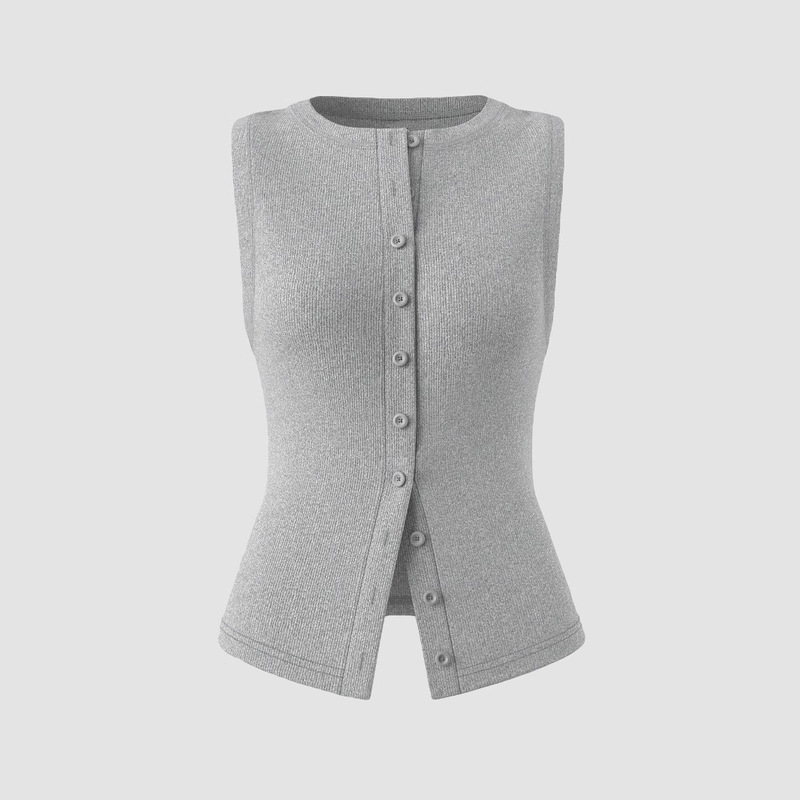 Amazon Slim Fit Slimming Knitted Vest European and American Fashion Elegant Single-Breasted Vest