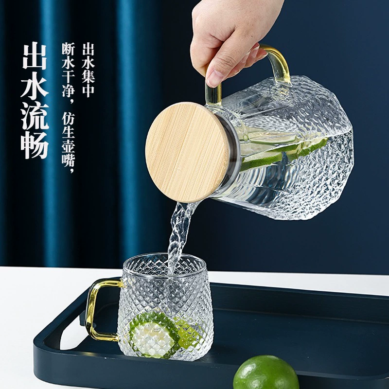 Glass teapot, cooled capacious set for commercial use for home use, wholesale