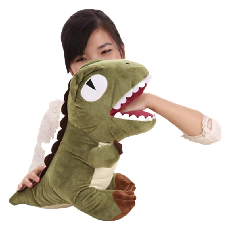 Dinosaurio de dibujos animados, manos calientes, almohada, muñeco de peluche, almohada para la siesta de oficina, calentador de manos multifuncional, marioneta de estudiante