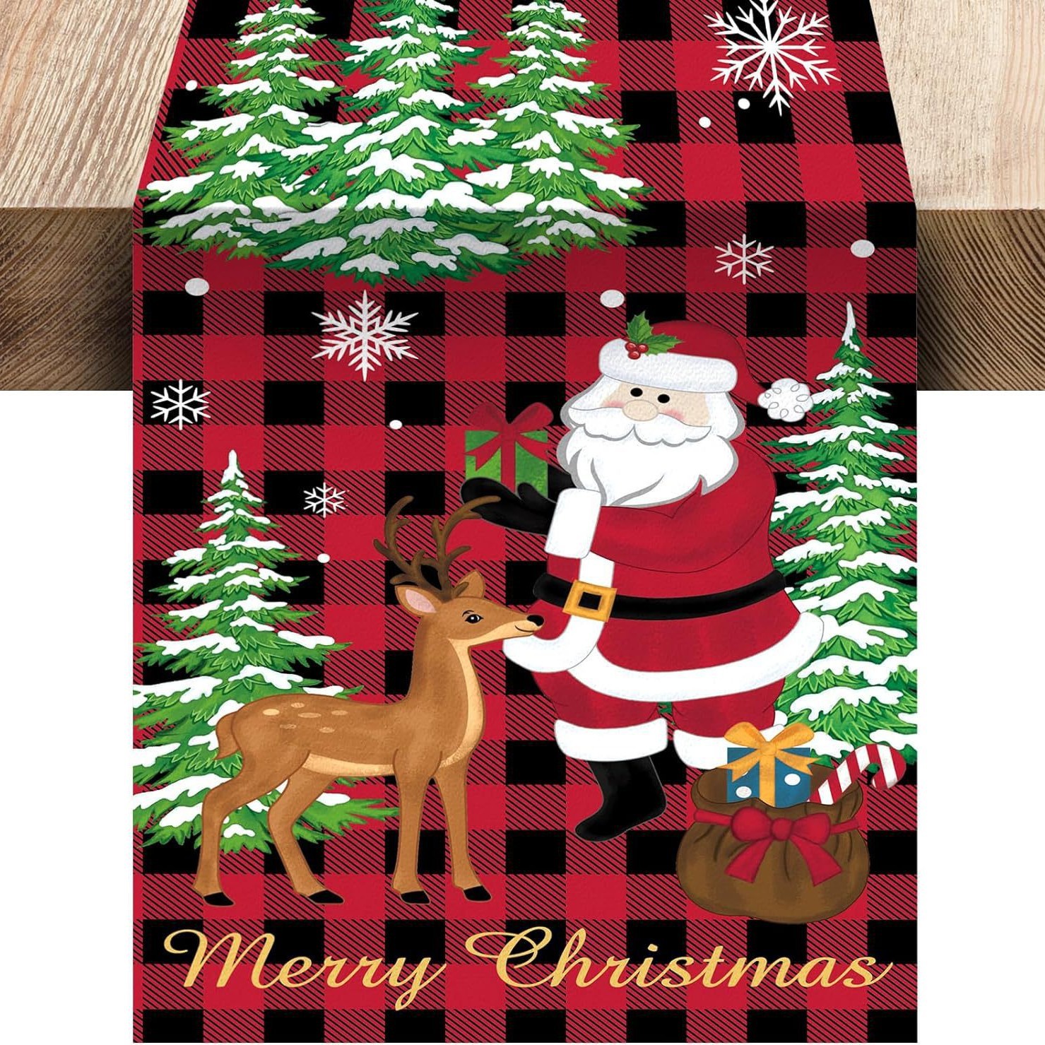 Transfronterizo 2024 Amazon nuevo muñeco de nieve de Navidad Santa linas bandejas de mesa bandejas de mesa de comedor de té