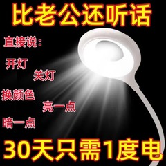 智能语音声控小夜灯人工感应卧室床头睡眠家用usb新款台灯插电式