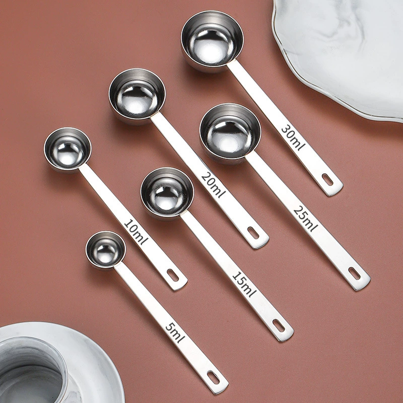 Длинная ручка 304 из нержавеющей стали мерная ложка 15ml20m30 ml кофе сухое молоко мерная ложка протеиновый порошок фруктовый порошок ложка градуированная ложка