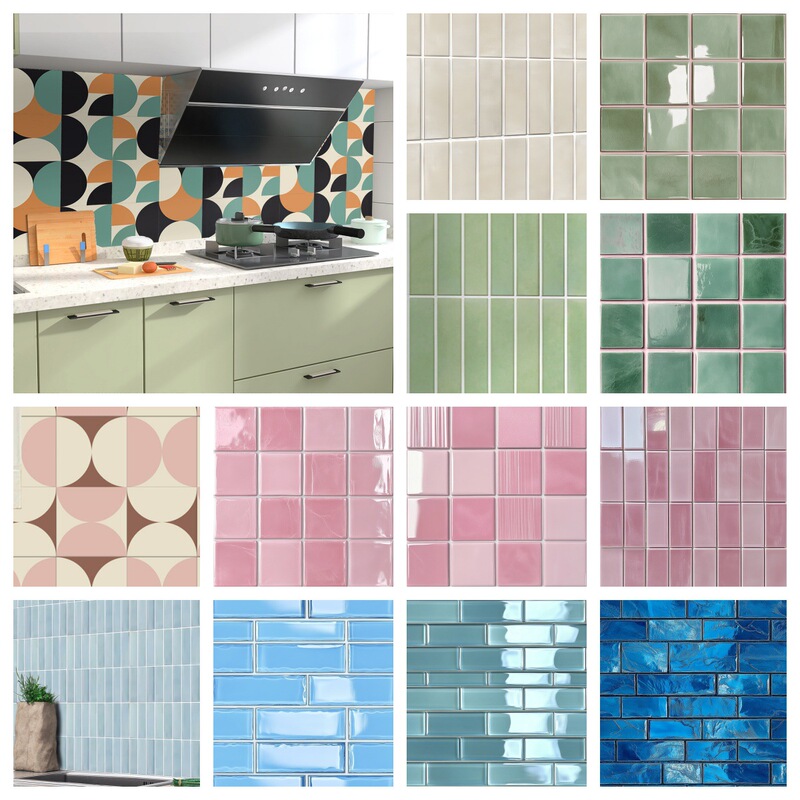 Bathroom and Kitchen Floor and Wall Waterproof and Oil-Proof Self-Adhesive Pvc Imitation 2D Tile Stickers 2026 New Year Stickers Bathroom and Kitchen Floor and Wall Waterproof and Oil-Proof Self-Adhesive Pvc Imitation 2D Tile Stickers 2026 New Year Stickers