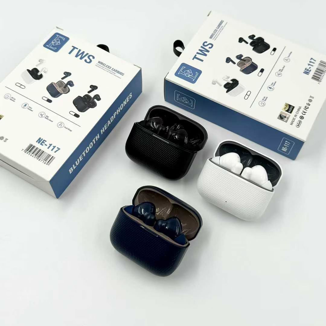 Transfronterizo NE - 116 cuero auriculares Bluetooth inalámbricos de alta calidad de sonido de doble oído inalámbrico tipo TWS estéreo